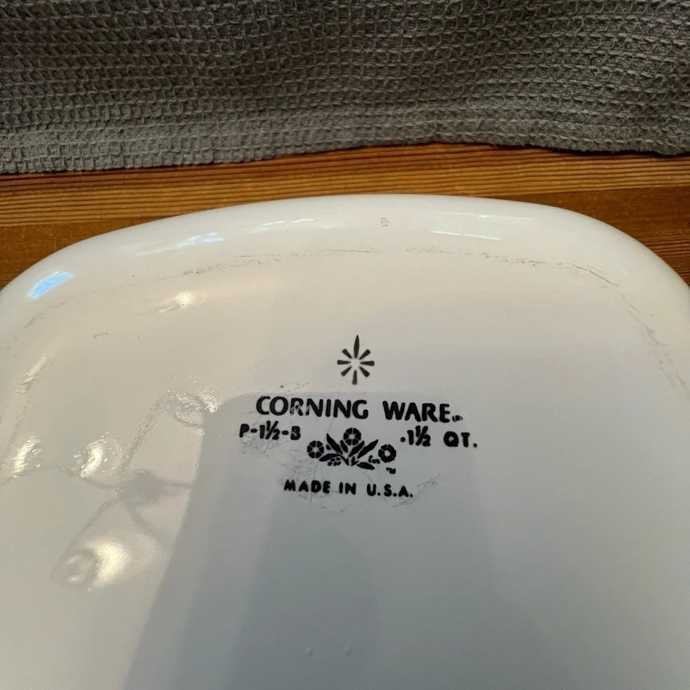 2 Vintage Corning Ware Blue Cornflower Dishes P-11/2-B and P-1-B - NO LIDS